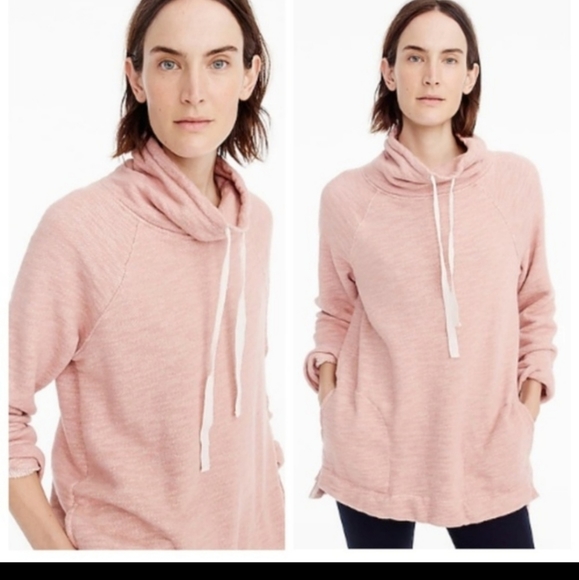 J. CREW French Terry Turtleneck Cowl Neck Tunic Long Sweatshirt XS - Picture 4 of 11
